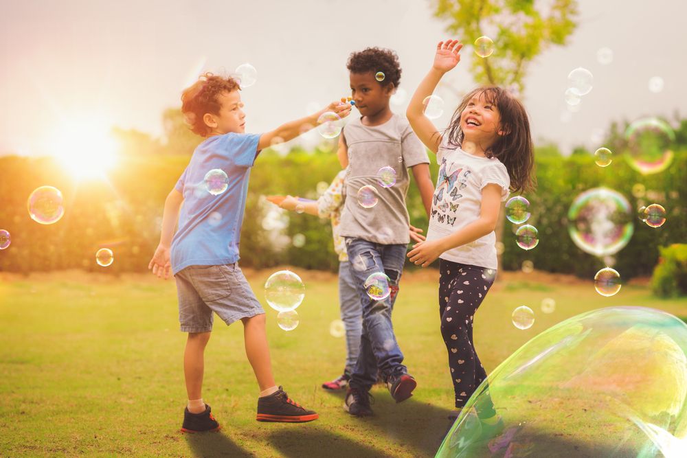 Kids playing outside.